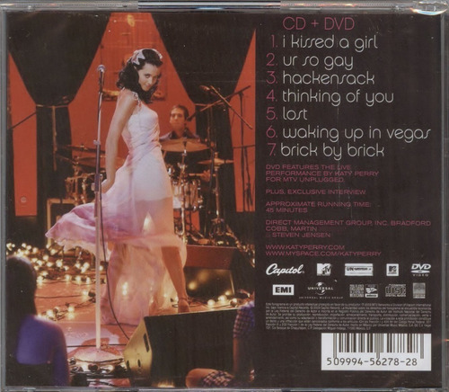 Katy Perry Mtv Unplugged Cd+dvd Nuevo