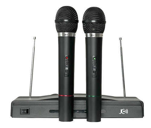 Kit 2 Microfones S/fio Receptor Para Karaokê Palesta Igrejas