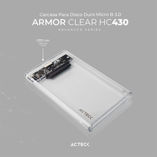 Case Enclosure Acteck Armor Clear Hc430 5 Gbps Sata 2.5