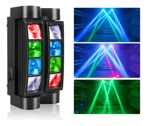 8 Leds Mini Cabezas Moviles Dj Luces De Escenario Dmx512