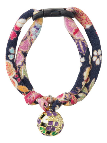 Necoichi Chirimen Temari Dynasty Collar De Gato (morado)