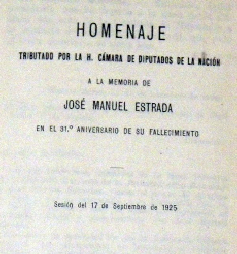 José M Estrada Homenaje Cámara Diputados 1925 