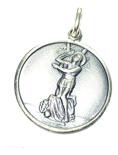 Medalla San Pantaleon 24 Mm. Plata 925 Garantizada