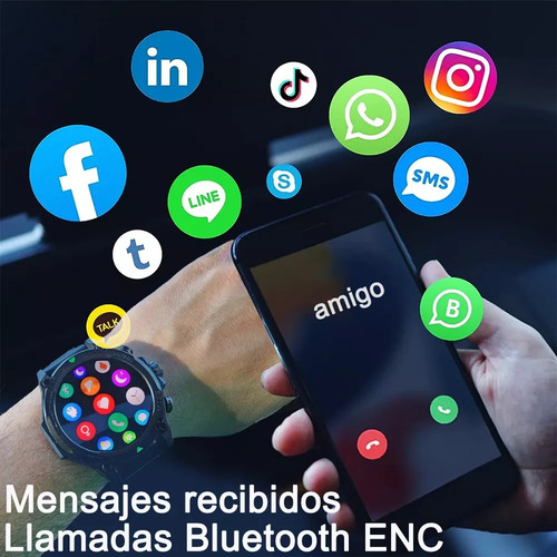 Smartwatch Reloj Inteligente Xiaomi Black Shark Gs3 1.43'' Amoled Compatible con Android y iOS GPS llamada bluetooth(ENC) 50m resistente al agua Negro