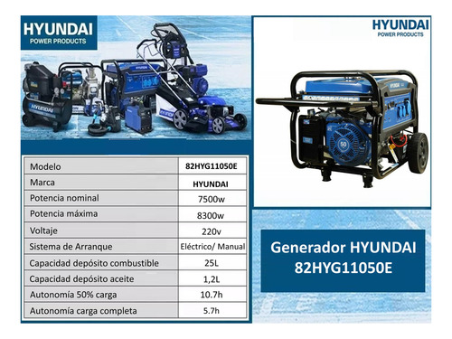 Generador Hyundai Bencinero 8300w Ats + Tablero Transf