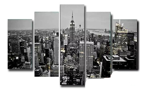 Imagen 1 de 10 de Cuadros Nueva York 150x100 Poliptico Tela Brooklyn Ciudades