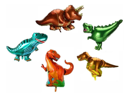 Set De Globos Dinos X 5 Un