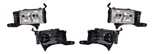 (par) Faros Liso C/base Dodge Ram 2000 2001 2002 Depo