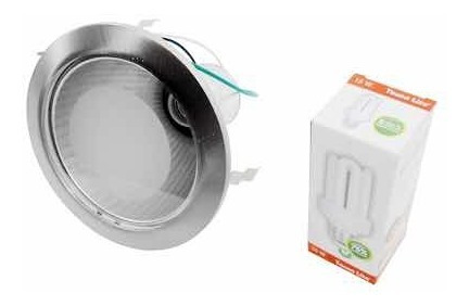 Imagen 7 de 8 de Spot Empotrable E26 E27 Para Foco Led Jdr Par20 Y 30 Yd-1500/s Incluye Foco Espiral Ahorrador Gratis 15w Luz Fria 6500k