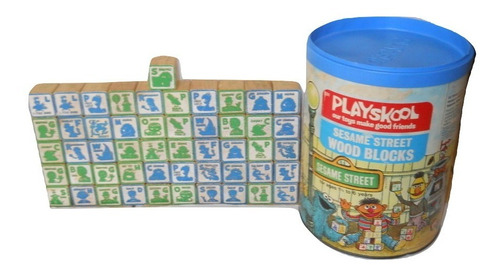 Playskool Sesame Street Wood Blocks Cubos De Madera 1975