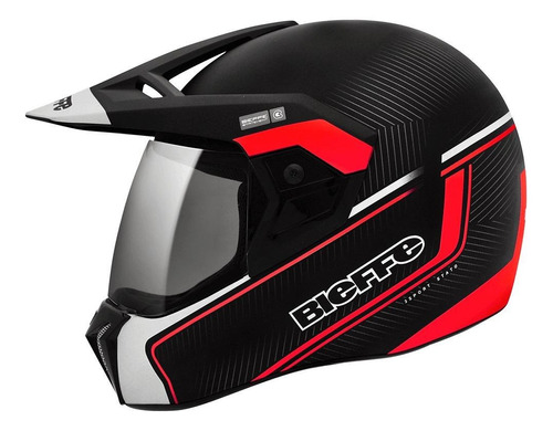 Capacete Para Moto Integral Bieffe 3 Sport Stato Vermelho Tamanho do capacete 56