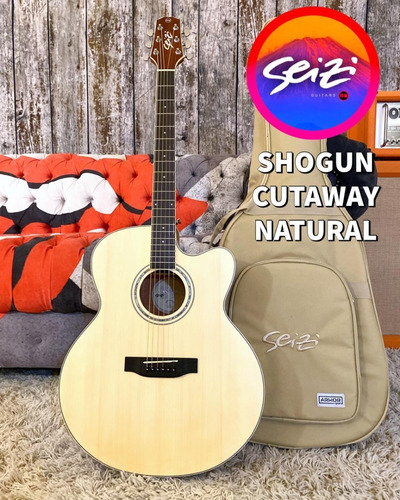 Violão Seizi Shogun Cutaway Natural Satin Com Bag
