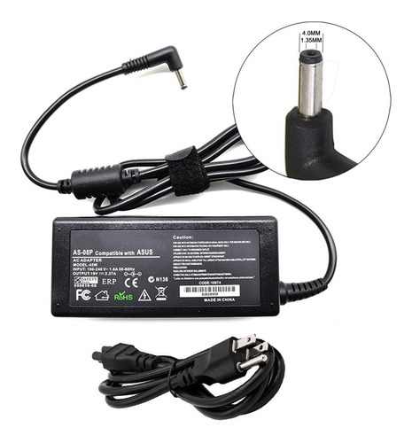 Imagen 1 de 8 de Cargador Asus X411u 19v 2.37a 45w 4.0*1.35mm