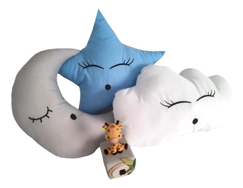 Set 3 Almohadones Complemento  Cuna Bebe