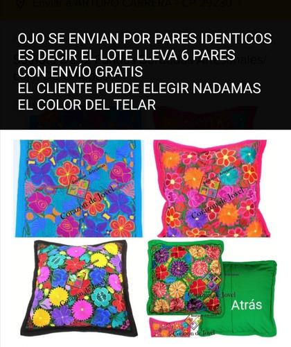 Set/lote De 12 Fundas Bordadas Artesanales/cojin De Chiapas