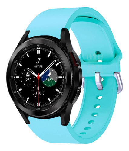 Pulseira Fecho Curvo Para Galaxy Watch 4 Classic 46mm R895 Cor Azul-claro