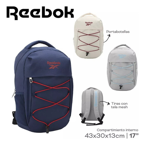 Mochila Porta Notebook Reebok Tiras Ajustables 17 Original
