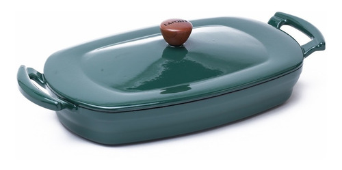 Olla Cacerola Premium Oval Hierro Esmaltado Lafont 3,7 Lts. Color Verde