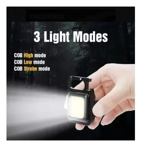 Linterna Led Cob Llavero Gancho Portátil Recargable Potente