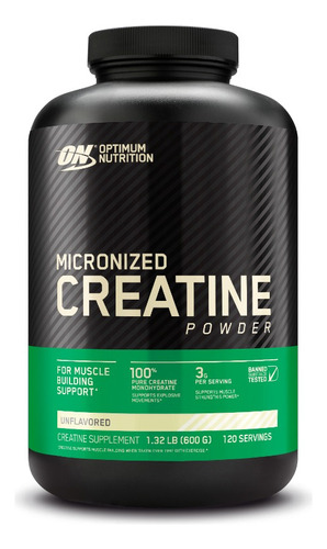 Creatina Micronizada Pó 600g 120 Doses On Optimum Nutrition Sabor Sem sabor