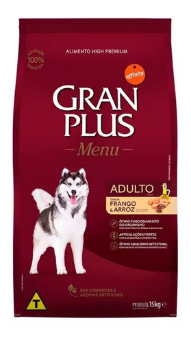 Ração P/ Cães Menu Adulto M/ G Frango E Arroz 15kg Gran Plus