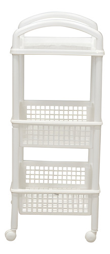 Carrito Organizador Italhome Multiusos Con 3 Cestas Blanco
