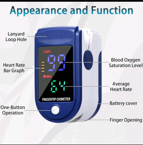 Oxímetro De Pulso, Medición De Oxígeno 
