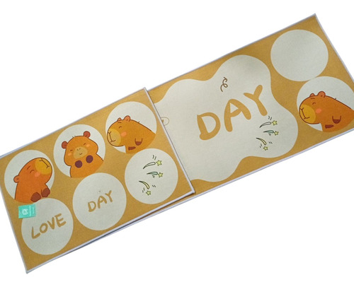 Alfombra Capibara Kawaii 120x40cm Decorativa 1.2 M 40 Cm Dibujo Capi Marrón