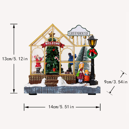 D Casa De Navidad De Mesa Led, Casas De Pueblo Con Escena
