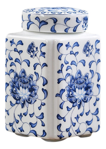 Tarro De Porcelana Temple Elegante Con Tapa Estilo Chino