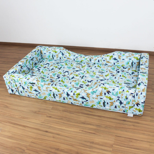 Caminha Espumada Colchão De Dinossauro 1m50m X 80cm X 25cm Cor Azul
