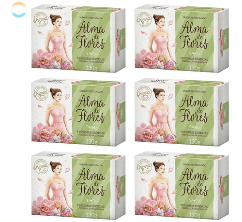 Alma De Flores Clássico Kit 6 Sabonetes Perfumados 130g Cada