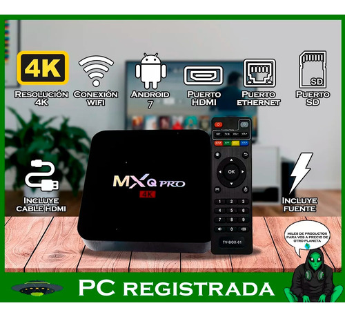 Smart Tv Box Android Wifi 2.4 Ghz 4k 8gb Ram Pcreg