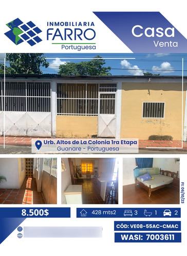 Se Vende Casa Urbanización Altos De La Colonia Primera Etapa Ve-08