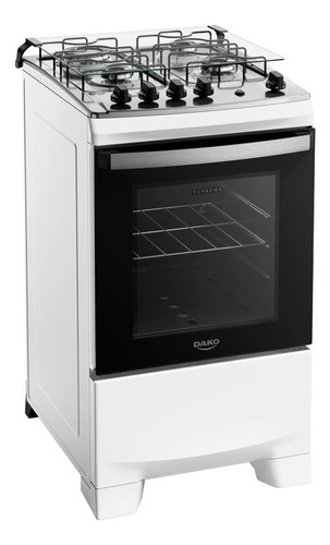 Fogão 4 Bocas Dako Supreme Branco Com Mesa De Inox Bivolt