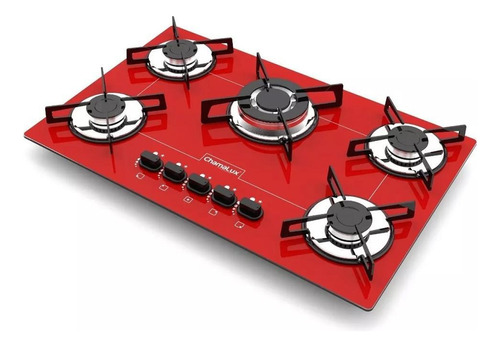 Cooktop 5 Bocas Tripla Chama Bivolt Chamalux Vermelho Bivolt