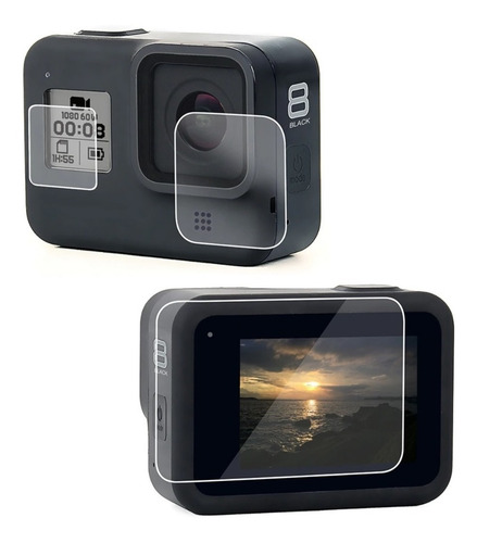 Kit De Protección Con Mica Cristal Para Gopro Hero 8 Black