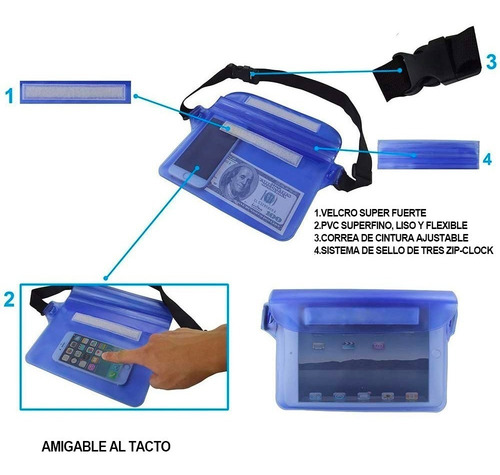 Bolsa De Cinto Impermeável Com Alça De Cintura Praia 2pcs