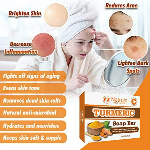 Jabón De Cúrcuma Para Rostro Y Cuerpo - Aclara Manchas, Acné