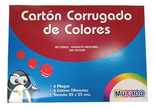 Carpeta Cartón Corrugado 6 Pliegos Colores Diferentes Murano