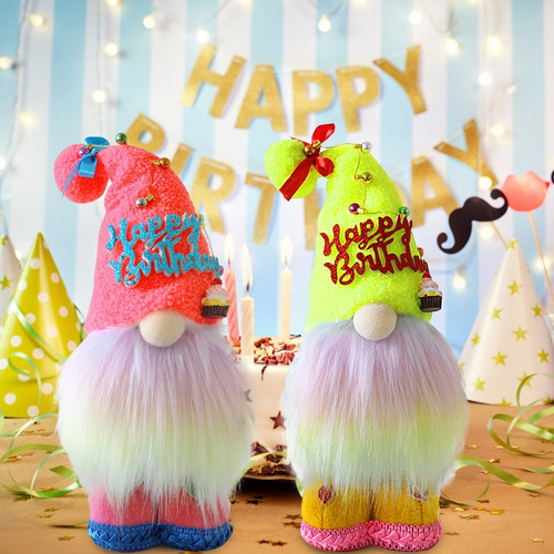 Imagen 6 de 7 de Feliz Cumpleaños Gnomo De Felpa Decoración Adorno De Verano