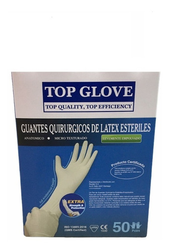 Guante Quirurgicos Esteriles Latex Top Glove + Envio Gratis