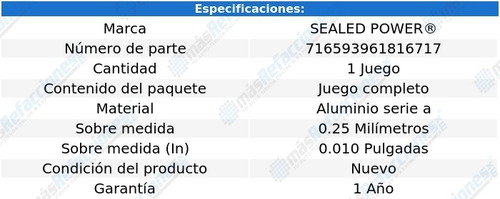 Jgo Metales Bancada 0.25 F85 V6 3.7l 64 Al 65 Sealed Power