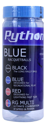 Pelotas De Racquetball Python 3 (lata Azul) (color Estã...