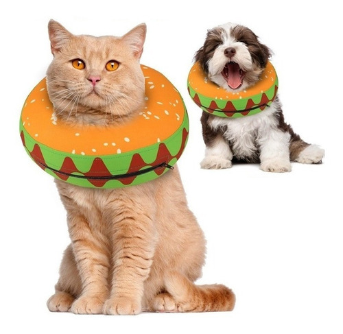 Diseño De Hamburguesa De Collar De Perro Inflable Isabelino