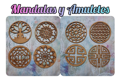 Mandalas/amuletos Calados 10cm X 10 Unid./mdf/fibrofacil 