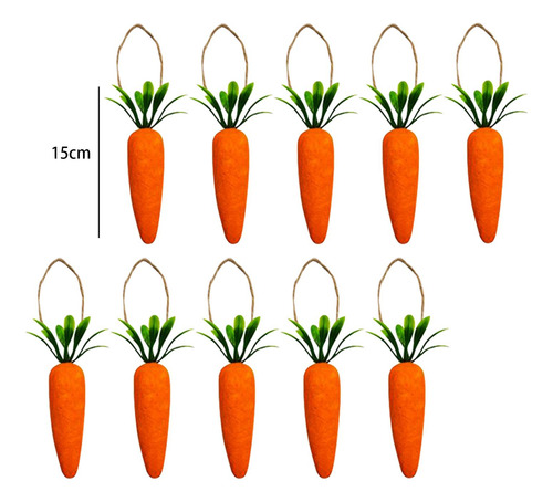 10x Decoraciones Colgantes De Zanahorias, Adornos Colgantes