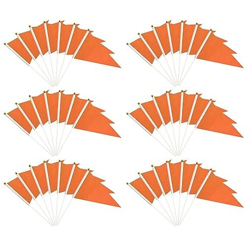 Paquete De 50 Banderines Naranjas Palo, Pequeñas Bande...