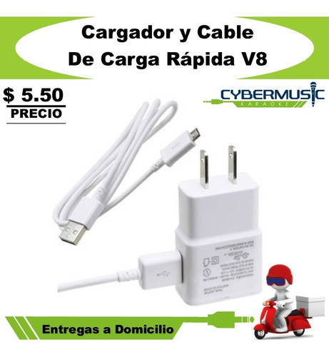 Cargador Y Cable De Carga Rapida V8 