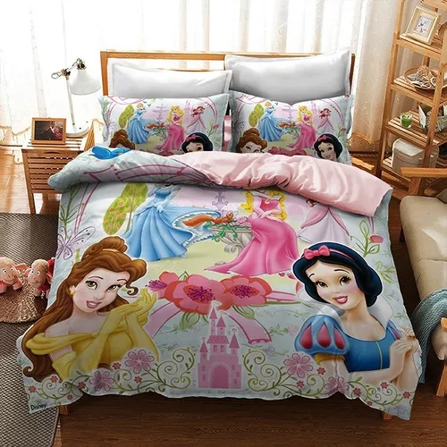 Jogo De Cama Infantil Princesas Disney 4 Peças Com Edredom